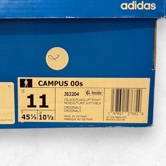 Adidas Campus 00s Black Flash Aqua White Men Size 11 JS3204 NWB main image 4